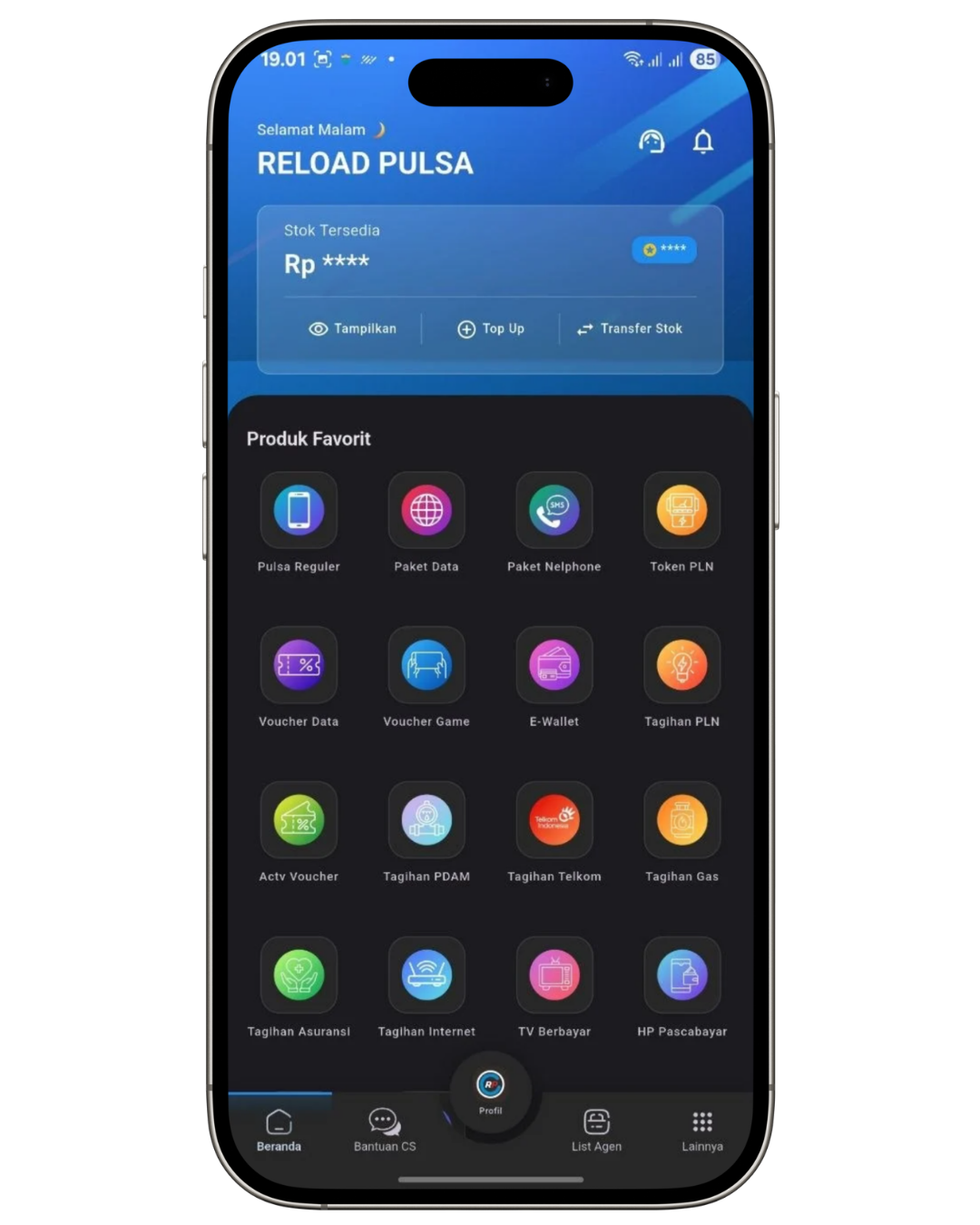 Produk lengkap Reload Pulsa